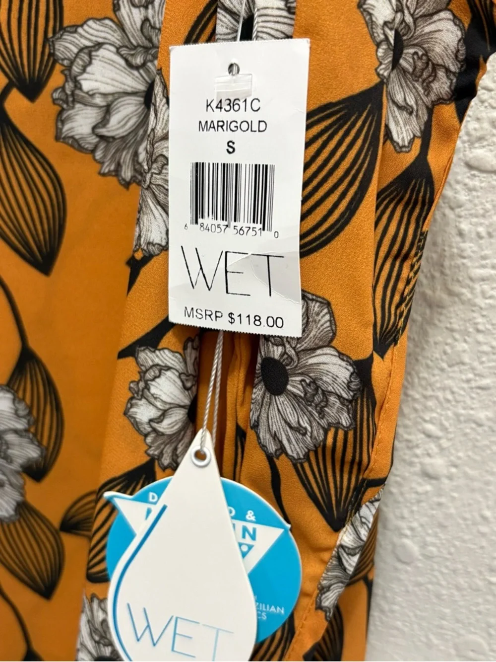WET Swim Coverup Up Dress in Marigold NWT Small